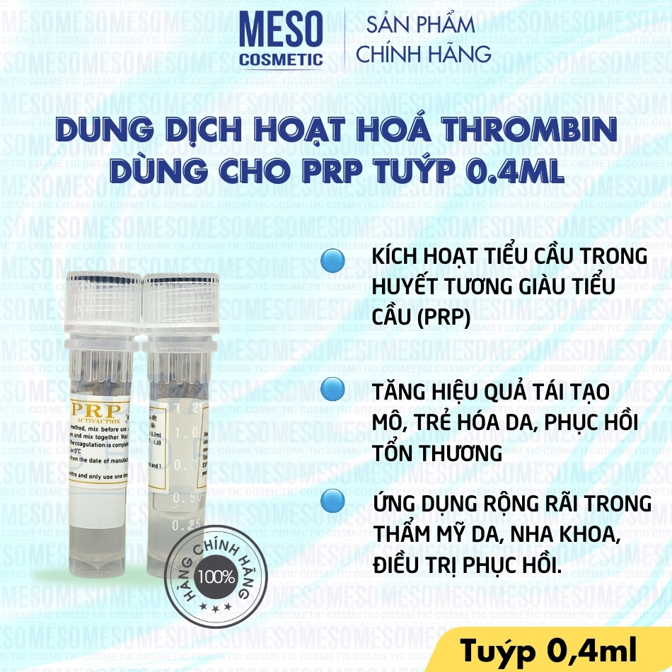 Dung dịch hoạt hoá Thrombin dùng cho PRP tuýp 0.4ml